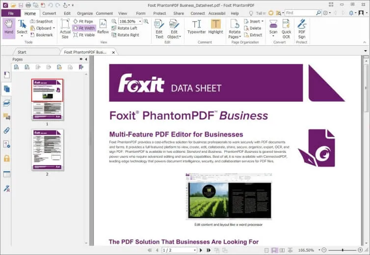 PDF in DOCX Umwandler - Foxit PhantomPDF