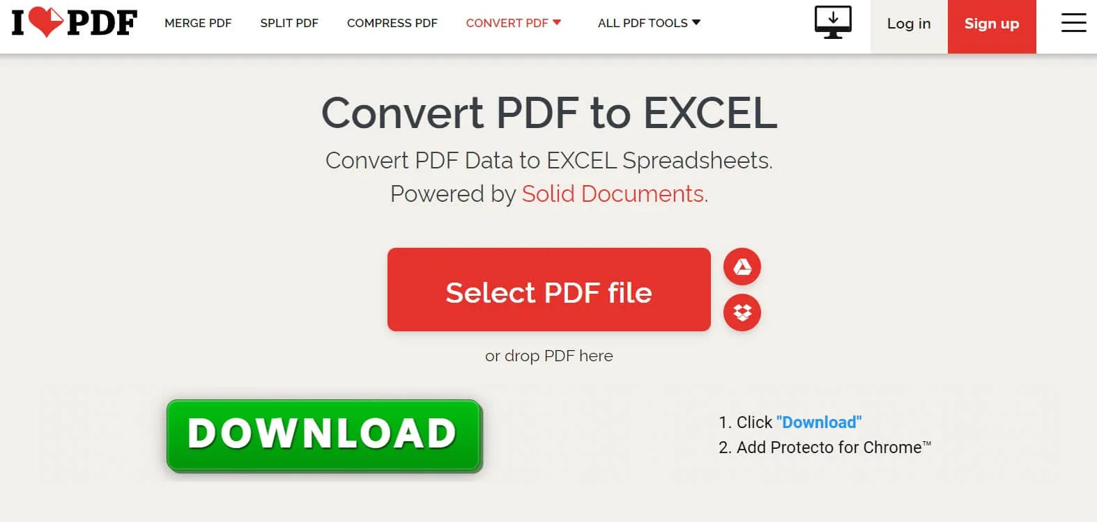 pdf to excel converter ilovepdf