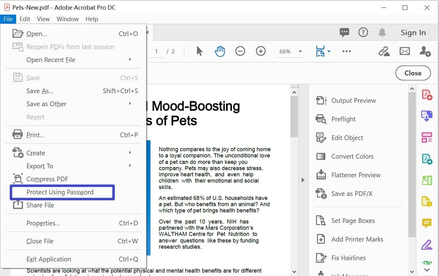 how to make pdf read only with adobe