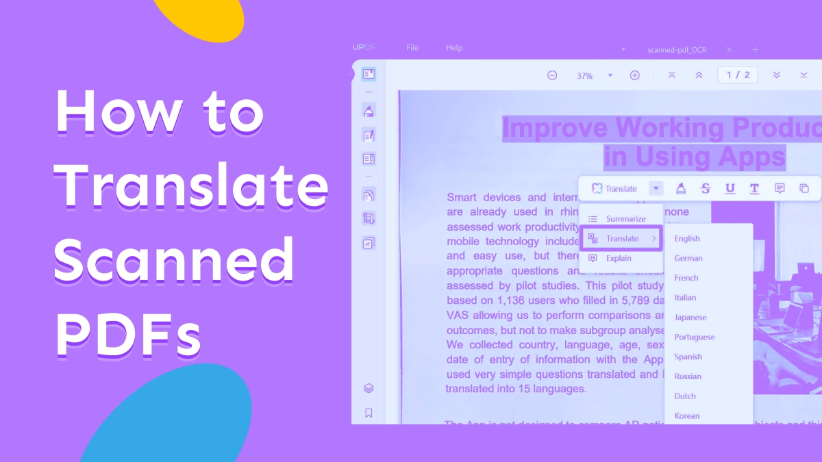 How To Translate Scanned Pdf Ai Methods Included Updf
