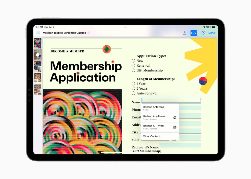 iPadOS 17 PDF editing