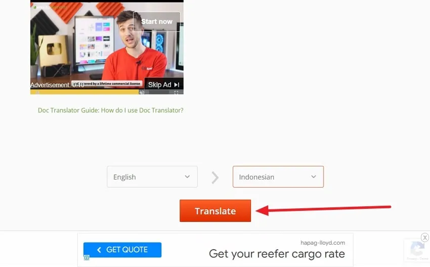 translate pdf english to indonesia hit the translate button in OnlineDocTranslator