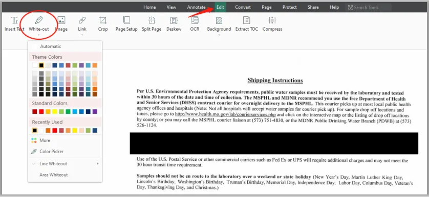 how to remove redaction from pdf swifdoo