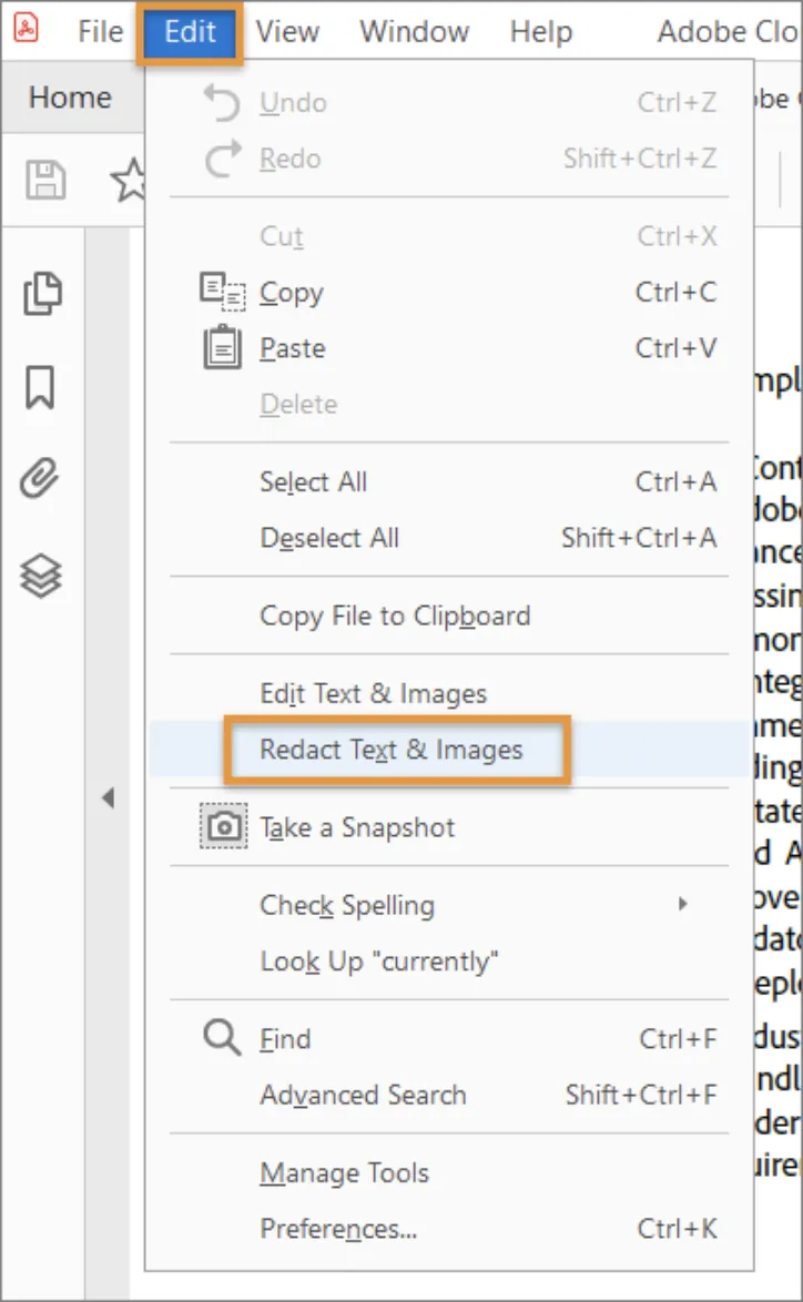 how to remove redaction from pdf adobe
