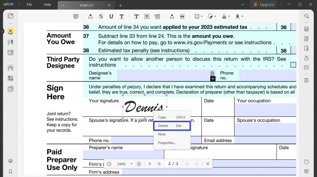 2 Reliable Tools To Remove Signature From PDF UPDF