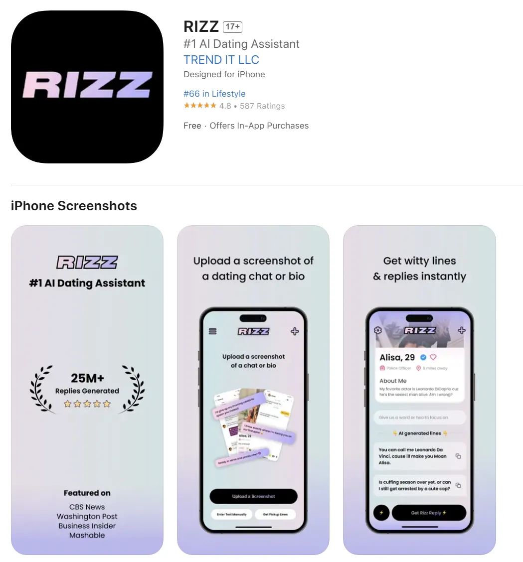 best ai apps for iphone rizz