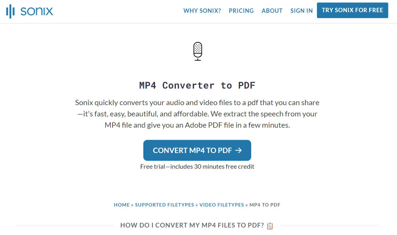 video to pdf converter Sonix