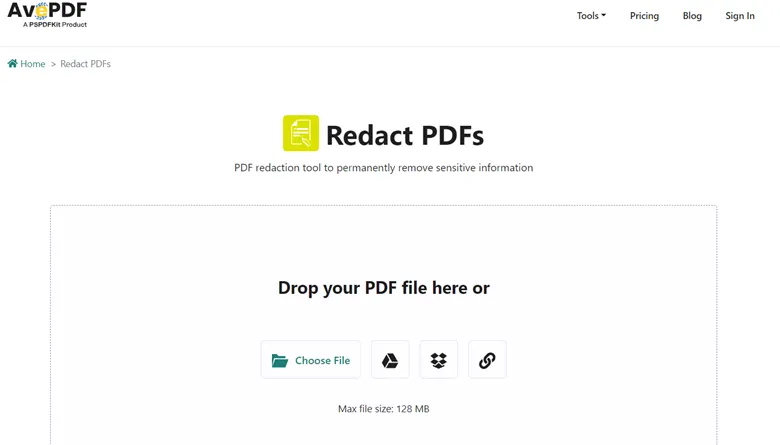 how to remove redaction from pdf avepdf drop file