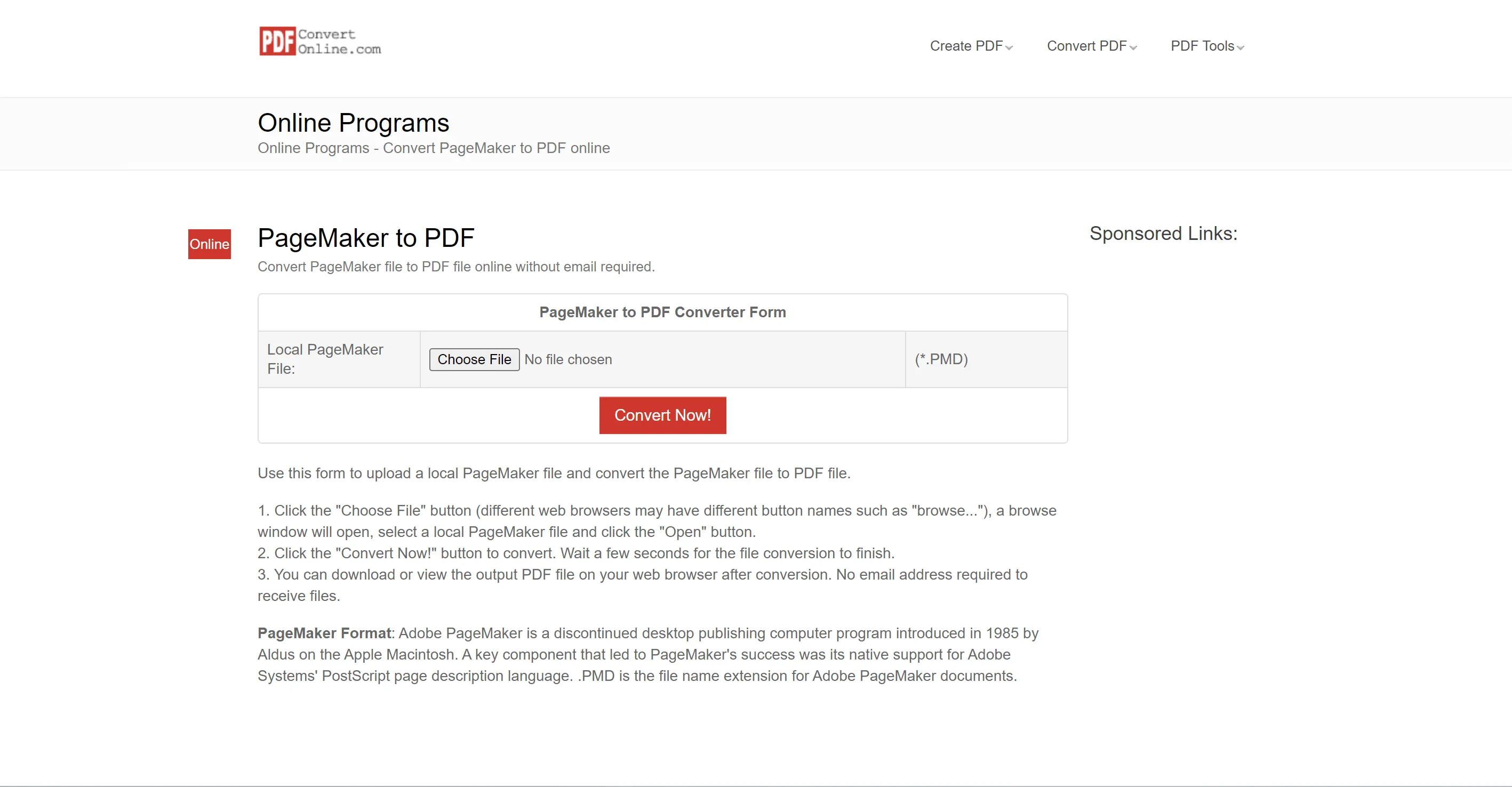 pmd to pdf pdfconvert online