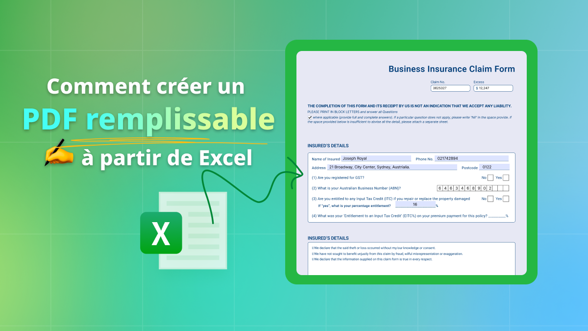 Comment Cr Er Un Pdf Remplissable Avec Excel Fa Ons Updf