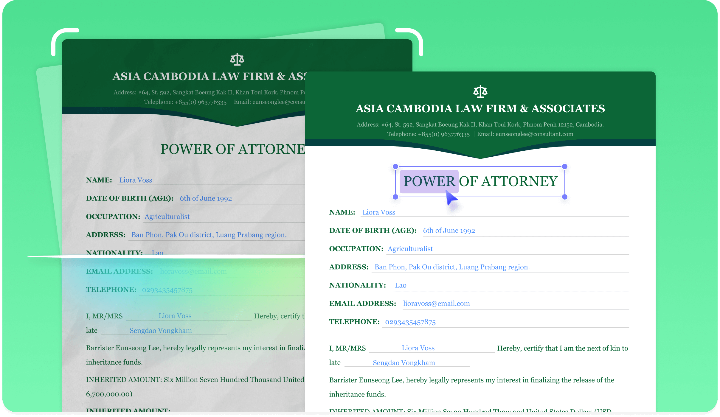 PDF with highlights and notes