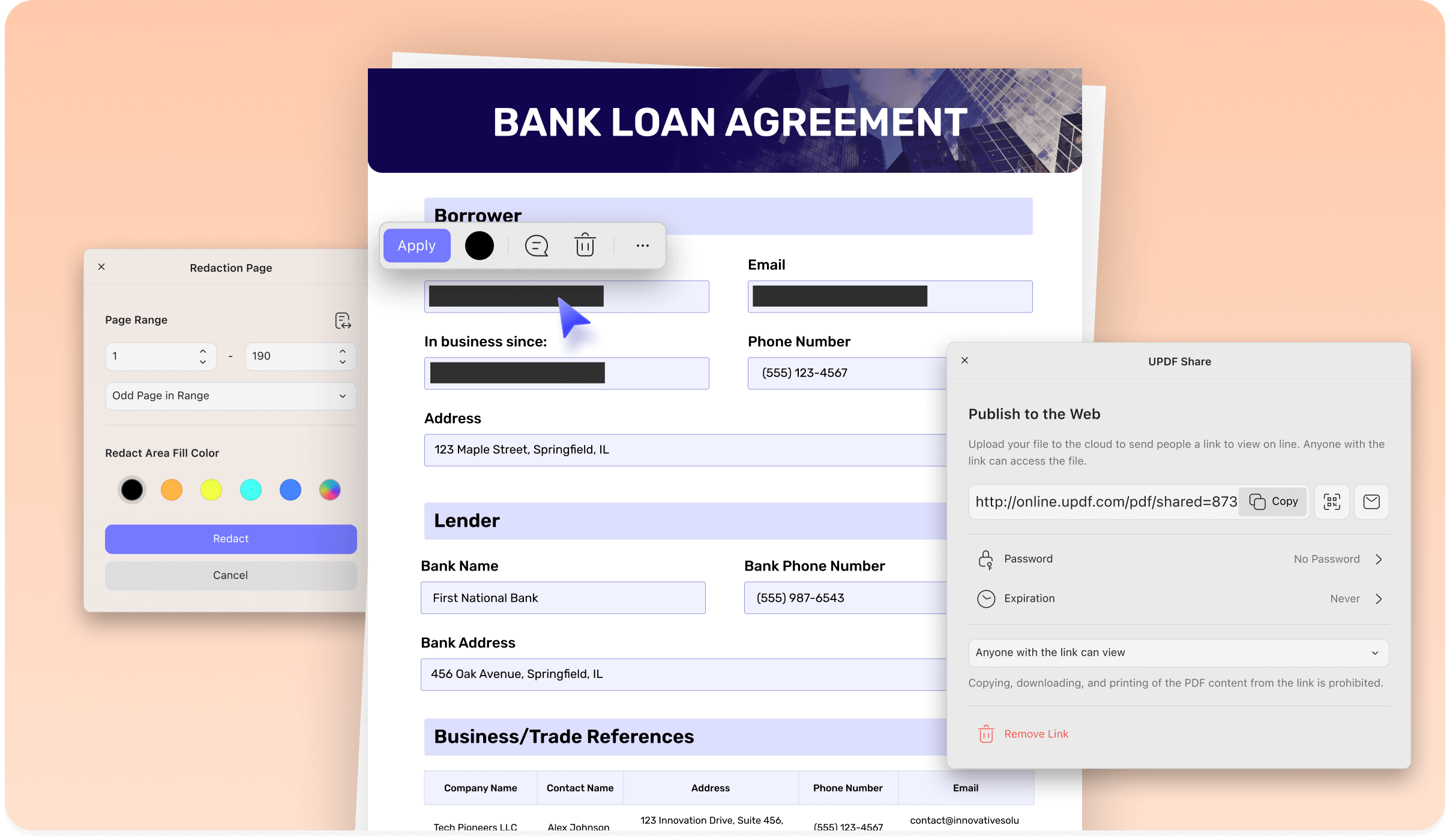 PDF with highlights and notes
