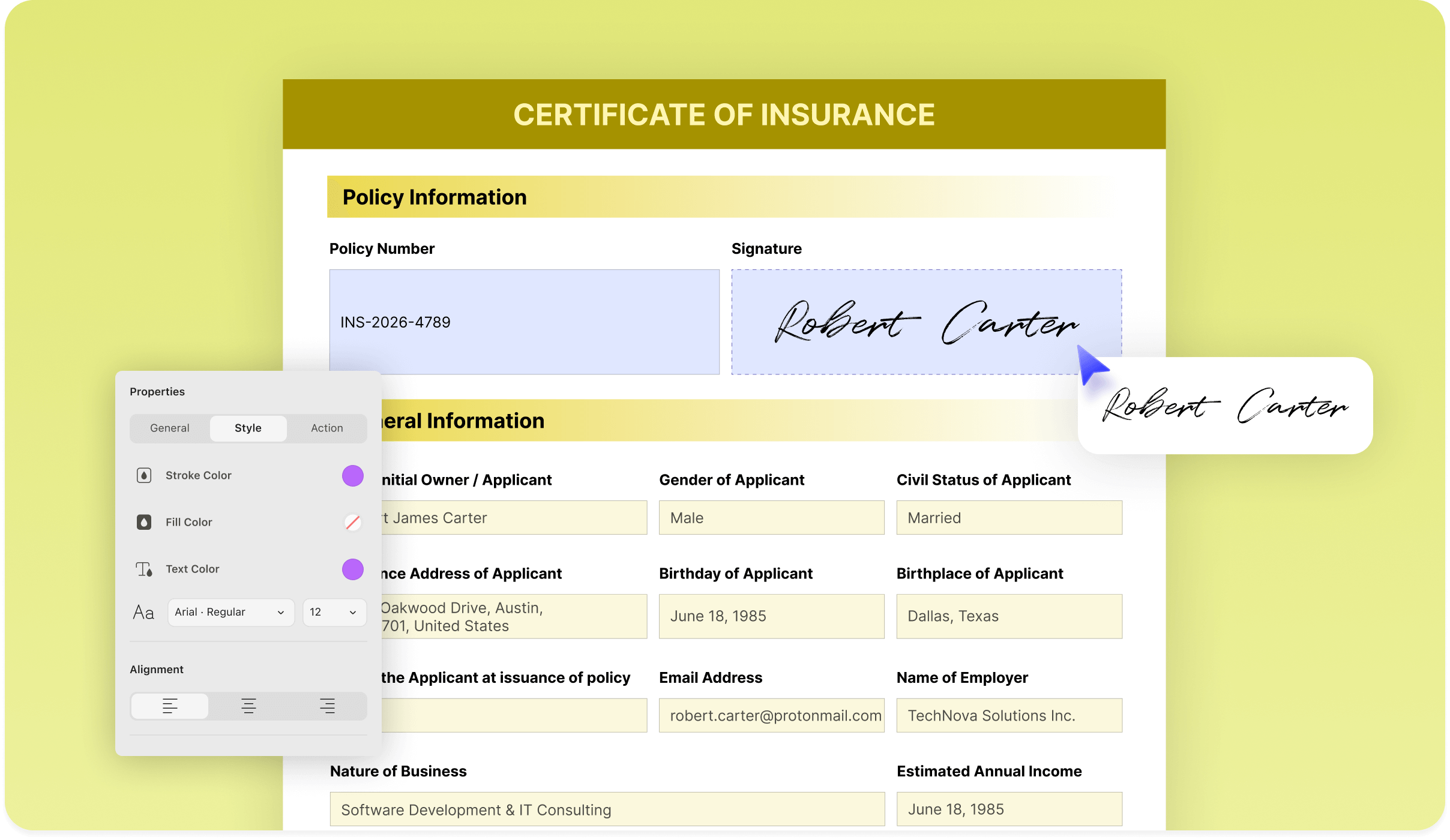 PDF with highlights and notes