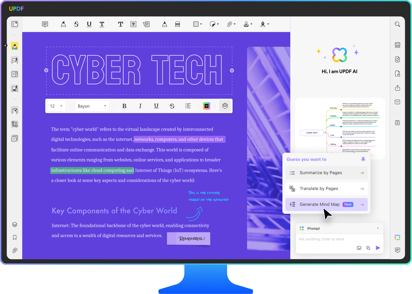 UPDF PDF editor interface