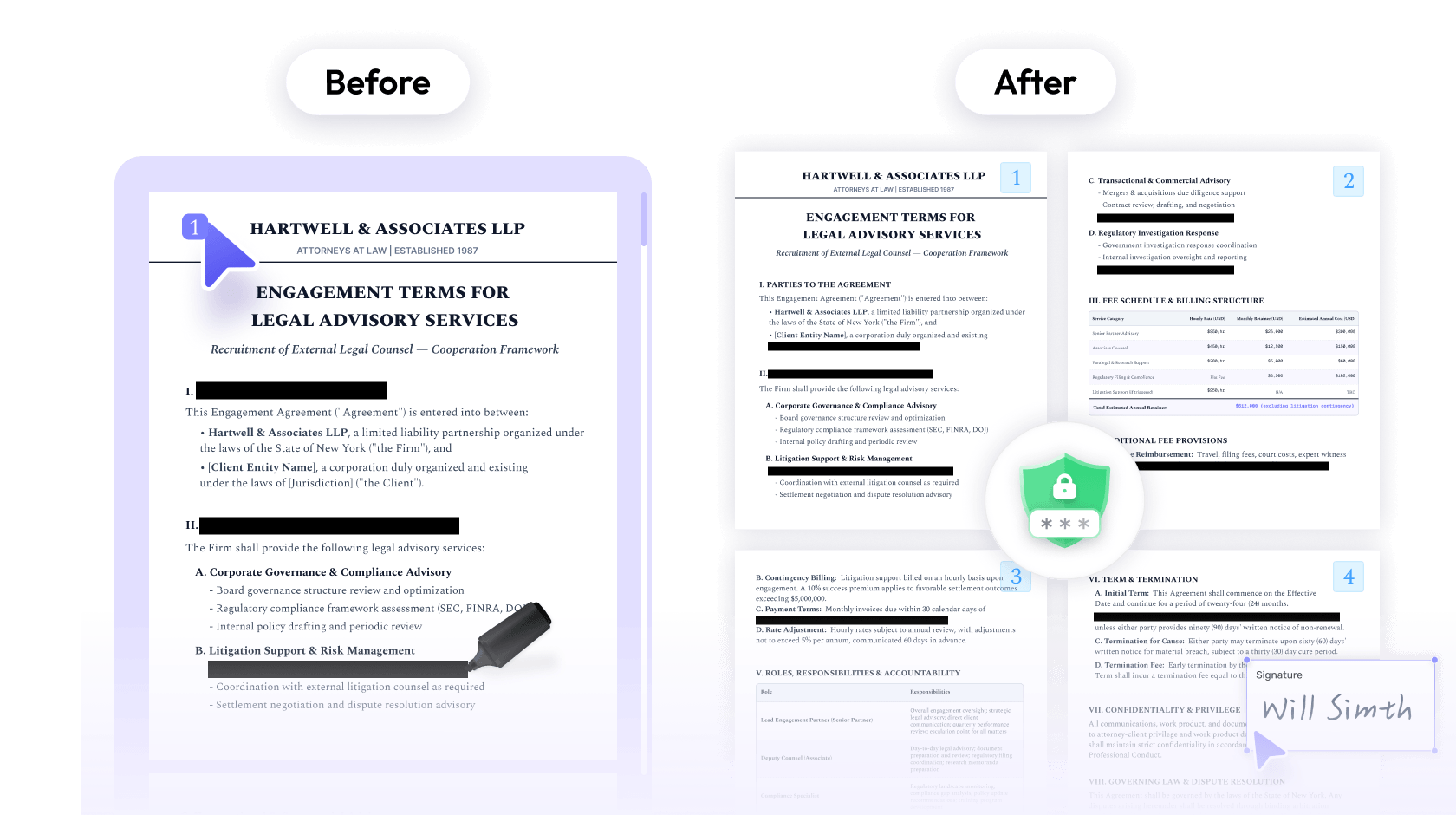 Legal document delivery workflow