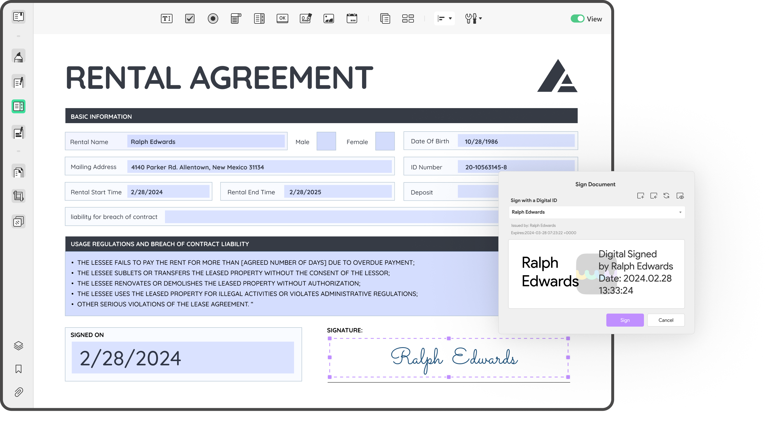 remplir et signer des PDF avec UPDF