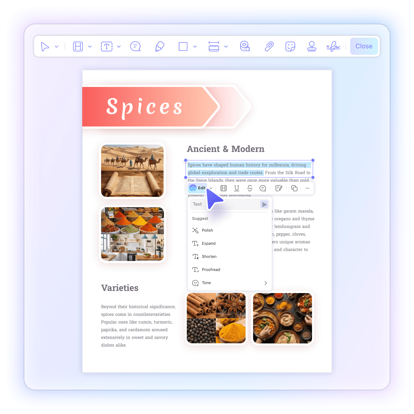 UPDF AIエディターを開く