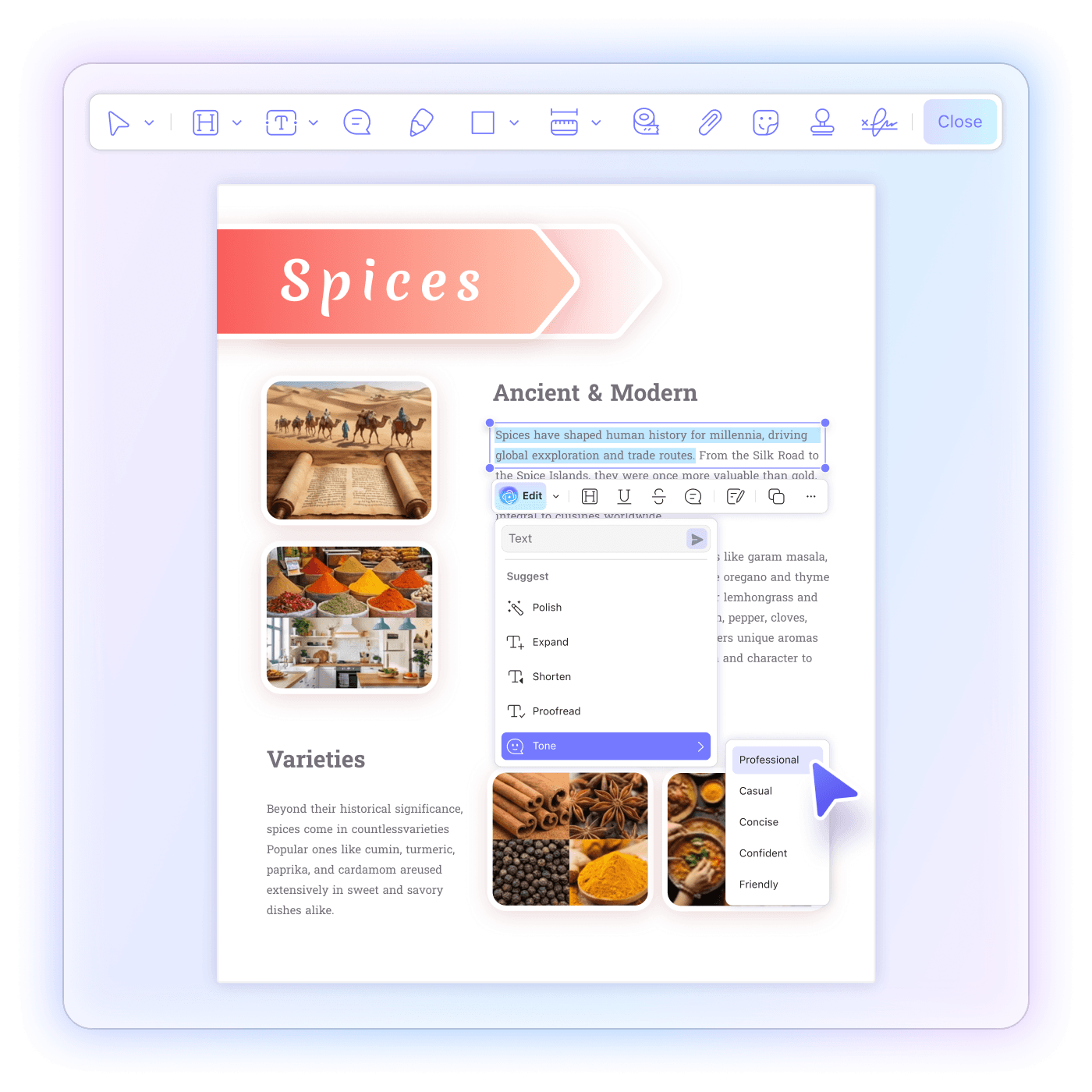 Choose Your AI Action or Type Your Prompt