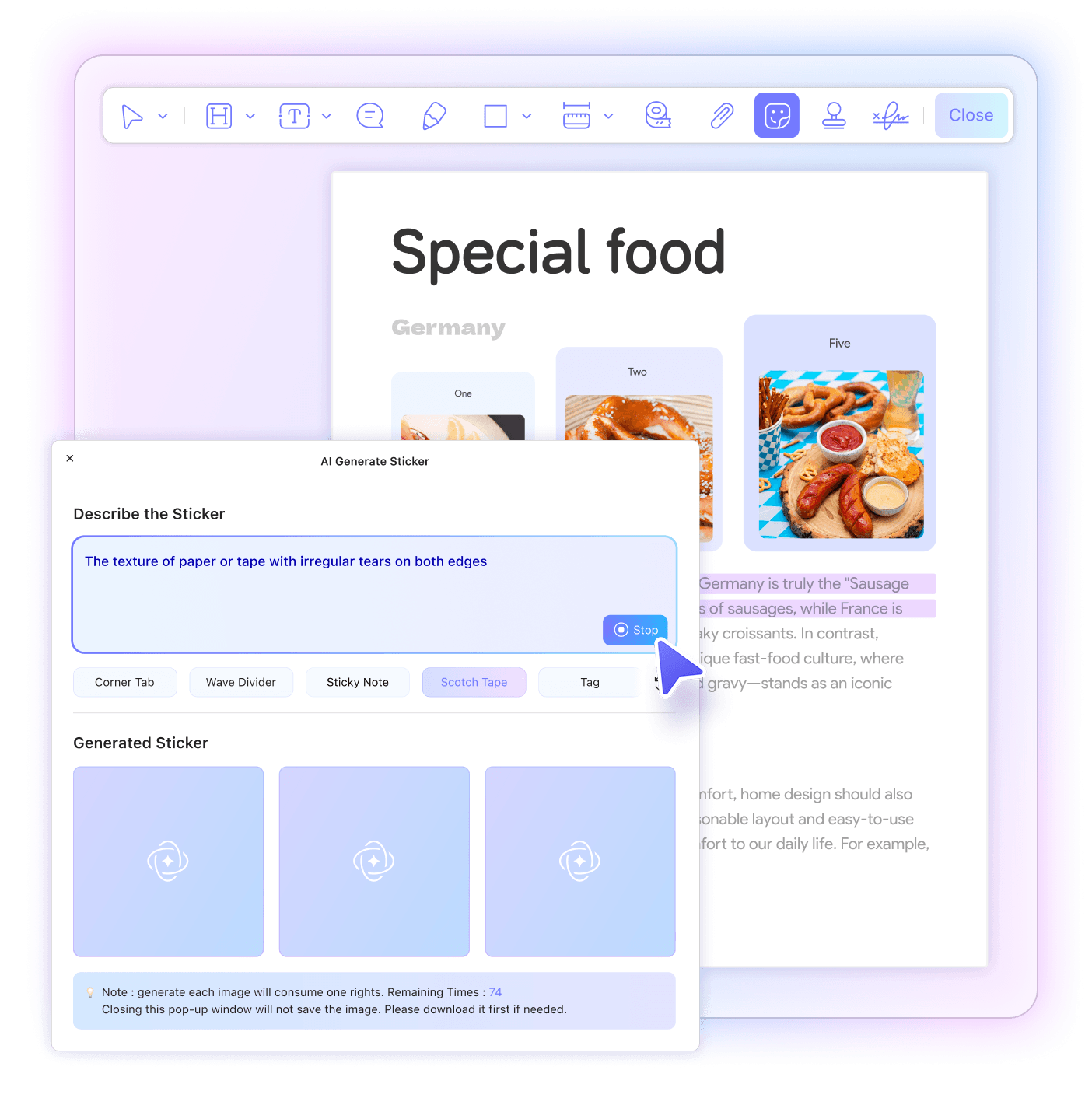 Enter Prompt & Generate Stickers