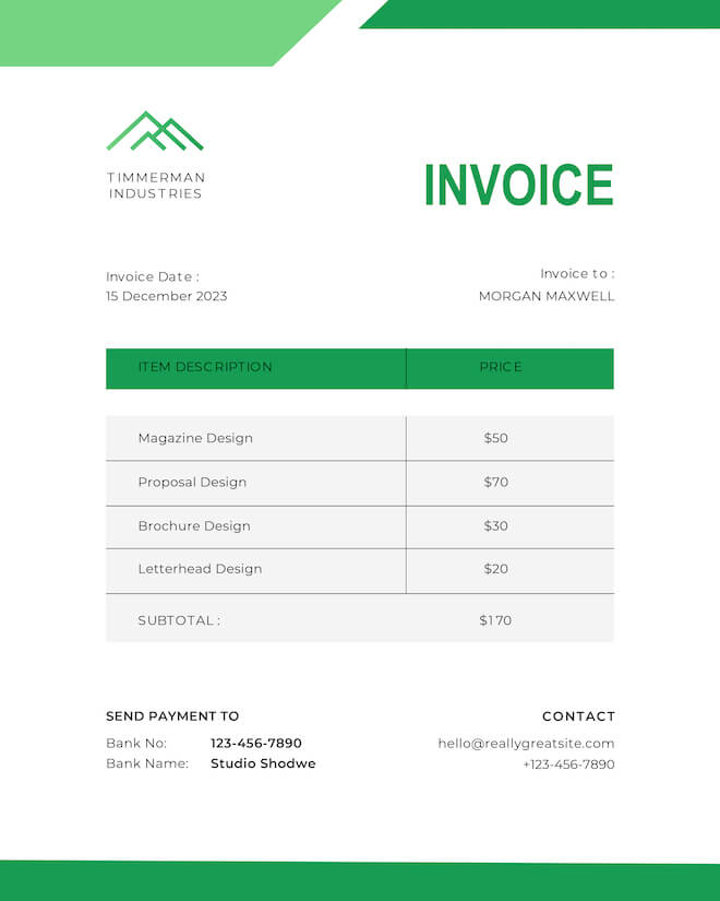Editable Invoice Templates UPDF Templates Library