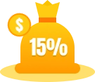 15% Attractive Commission