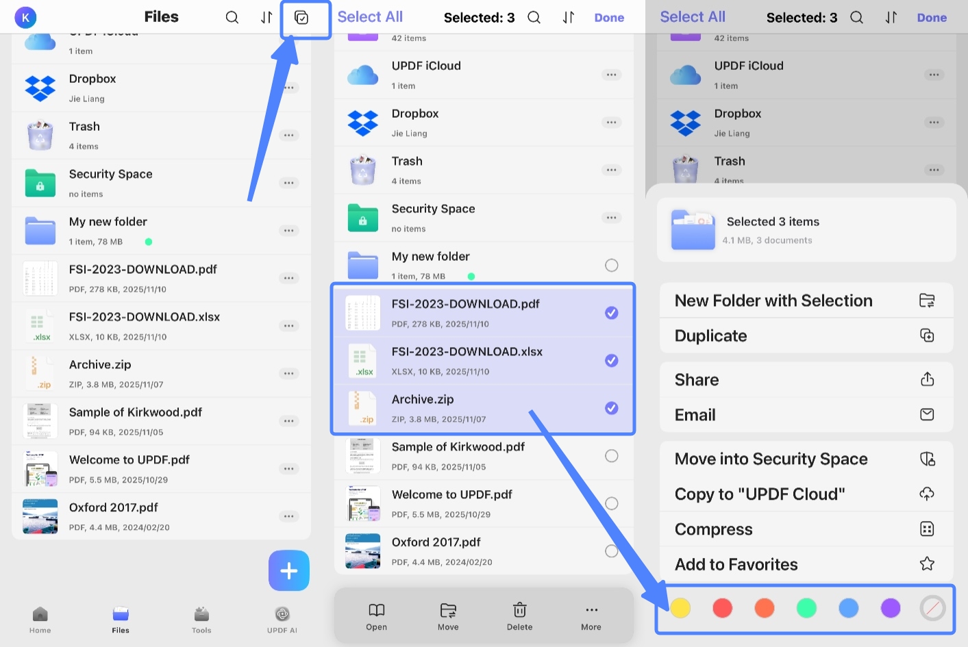 add color to multiple files