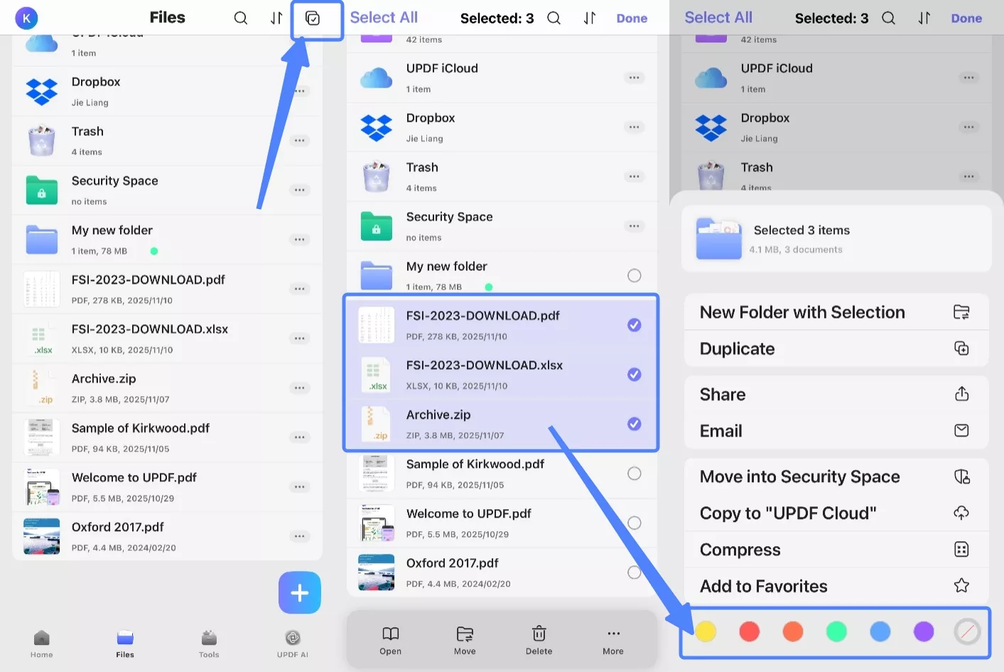 add color to multiple files