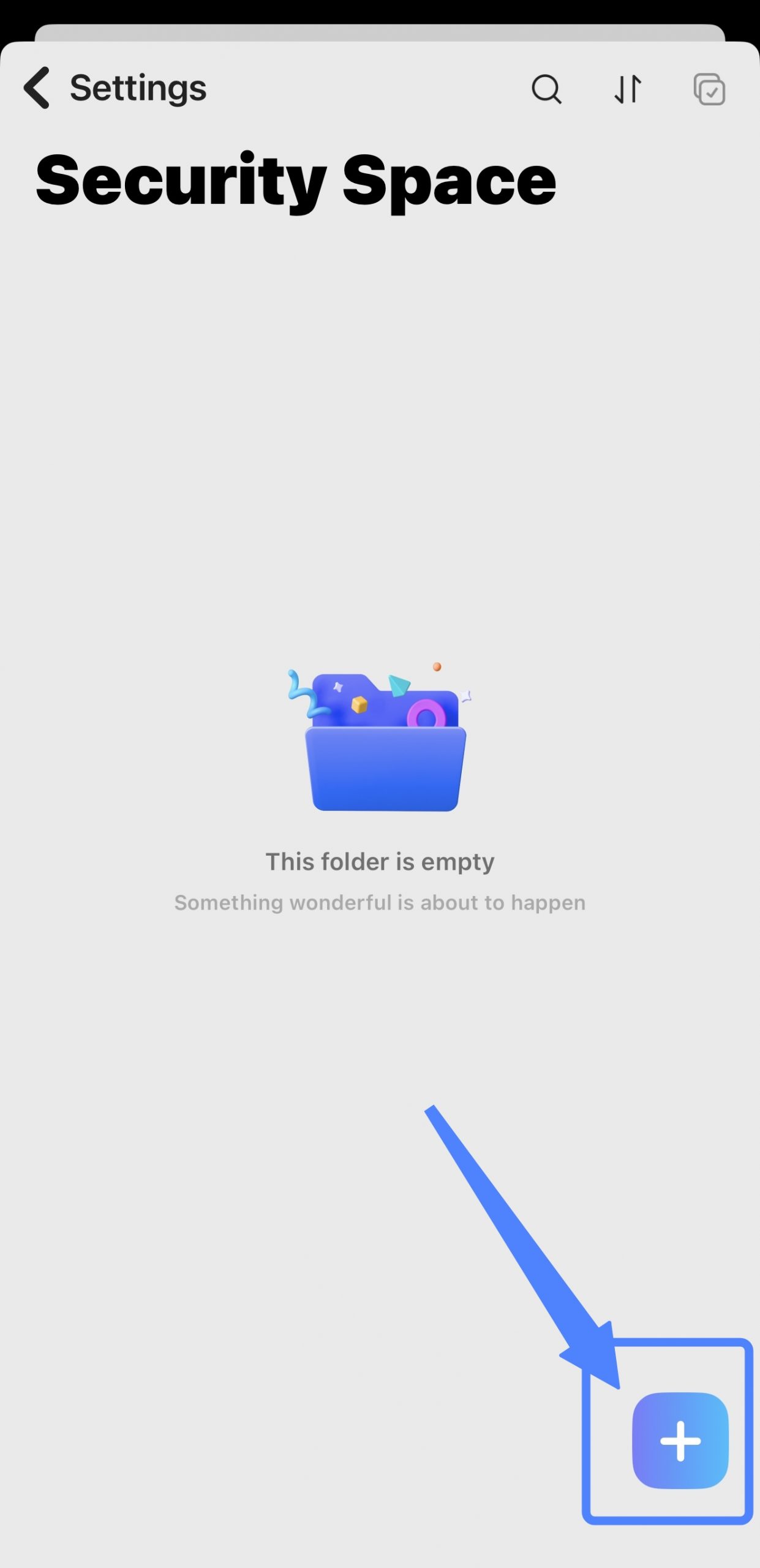add files to security space