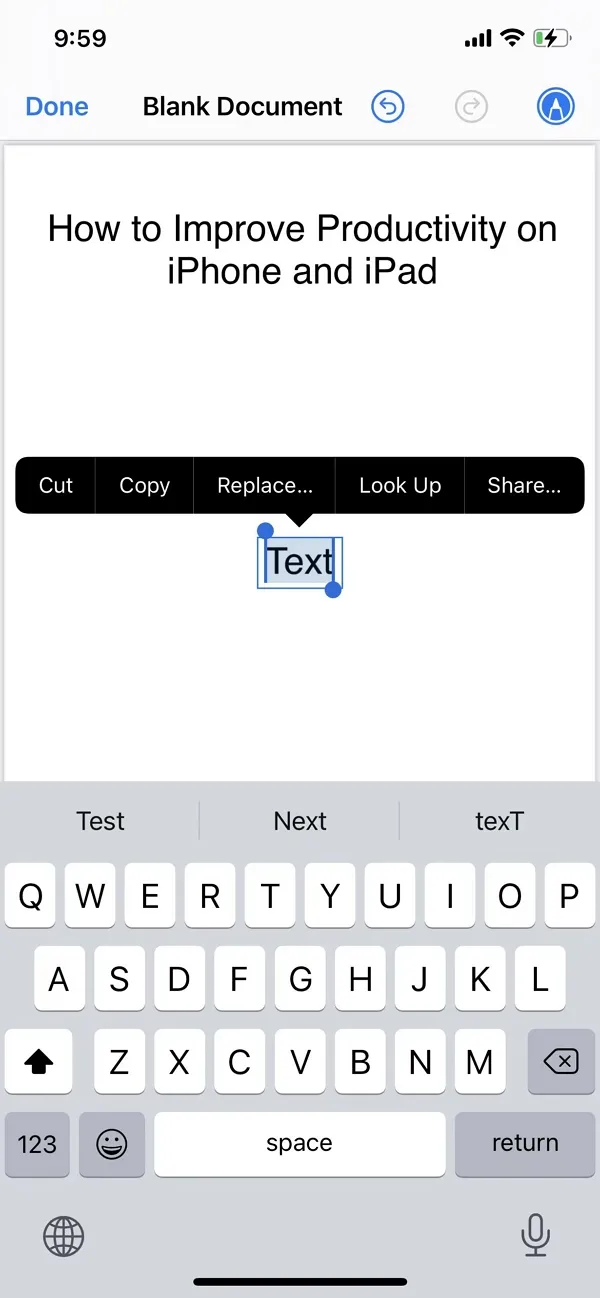 write down the text