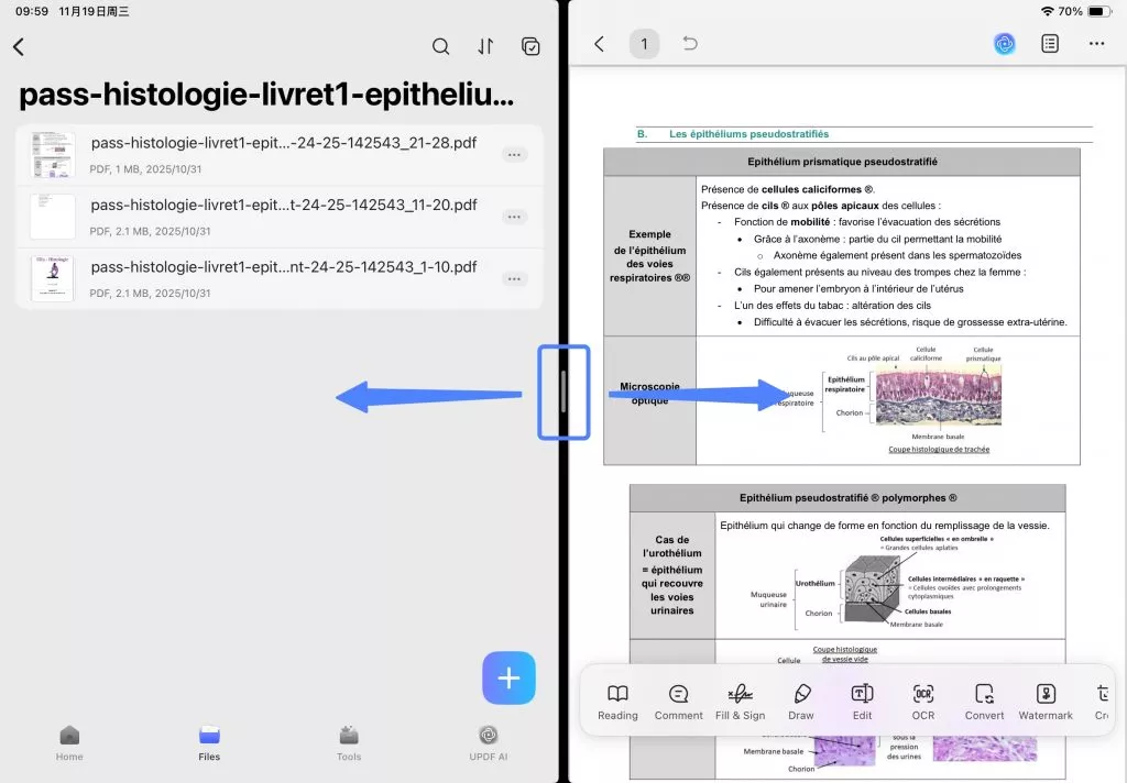 adjust the split view ipad
