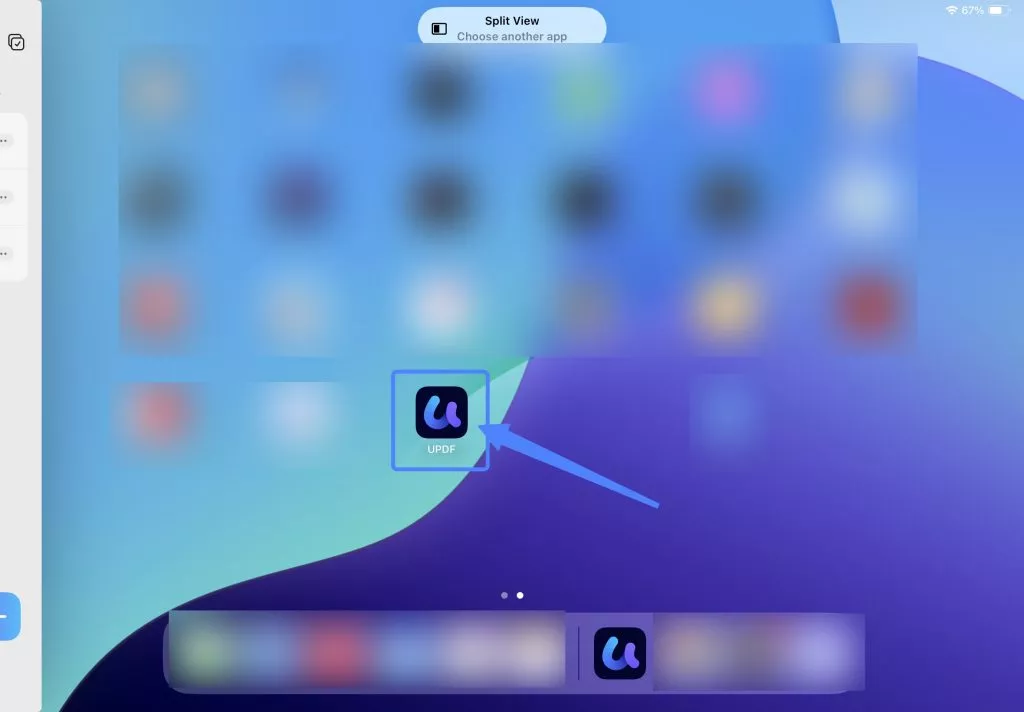 choose updf from the home page ipad