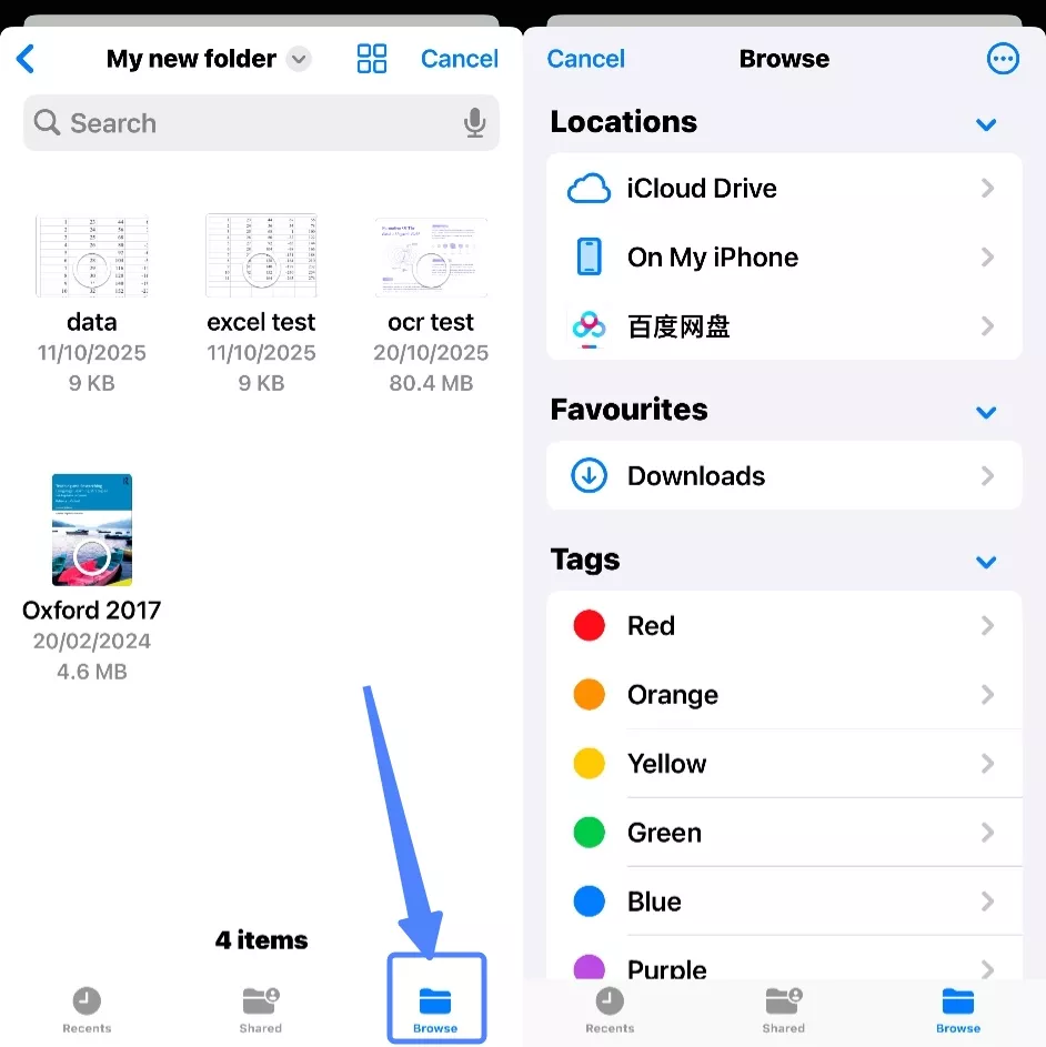 click the browse button