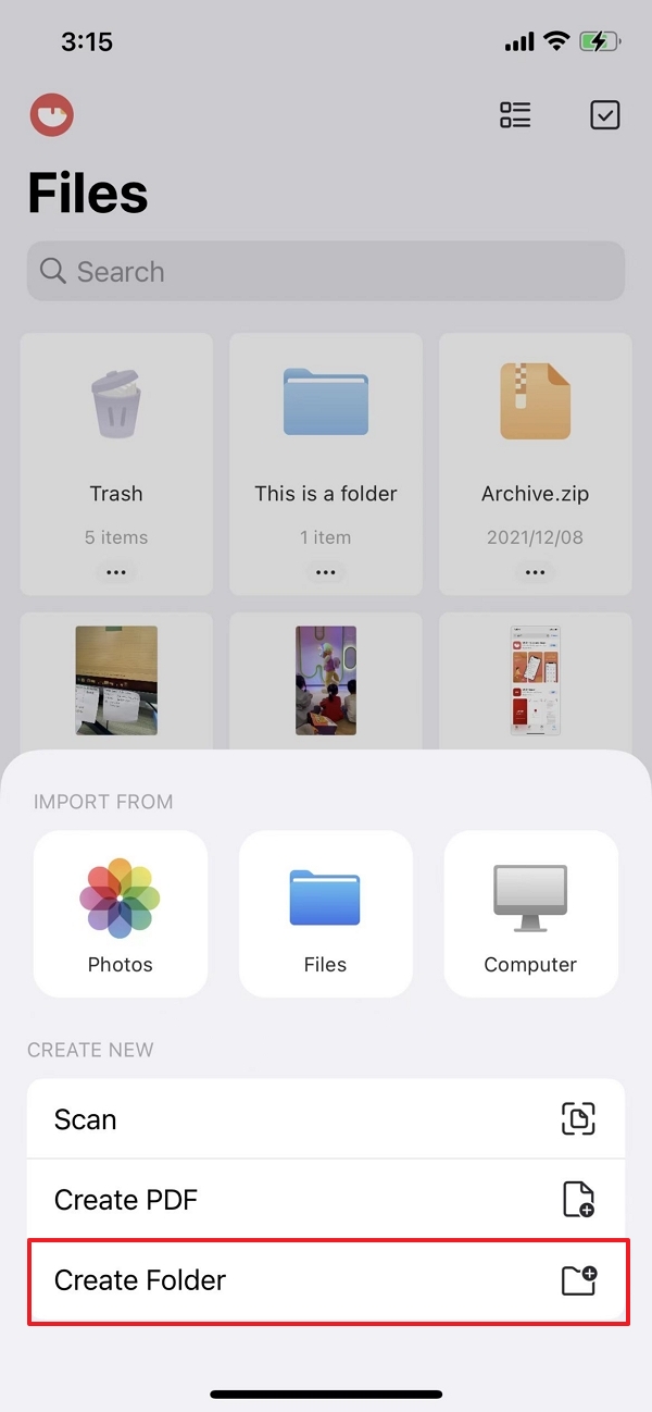 create folder icon