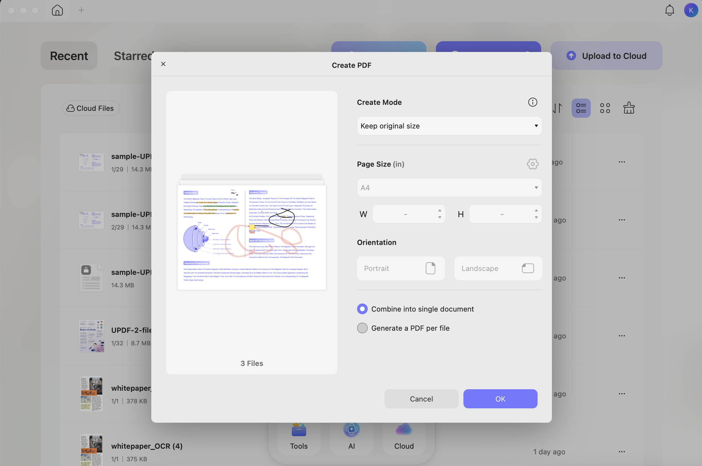 uploading heic files to updf on mac