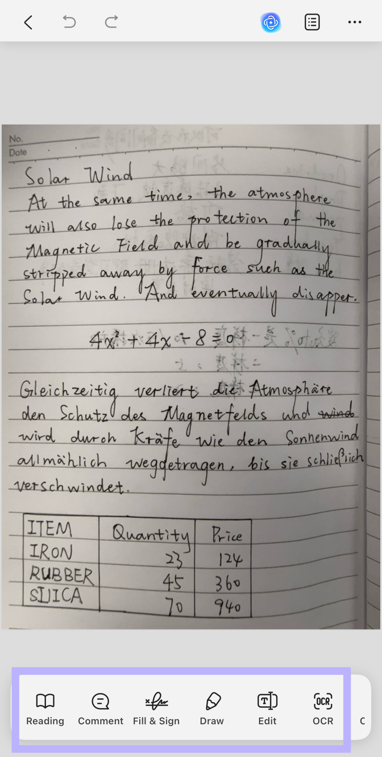 edit the scan document