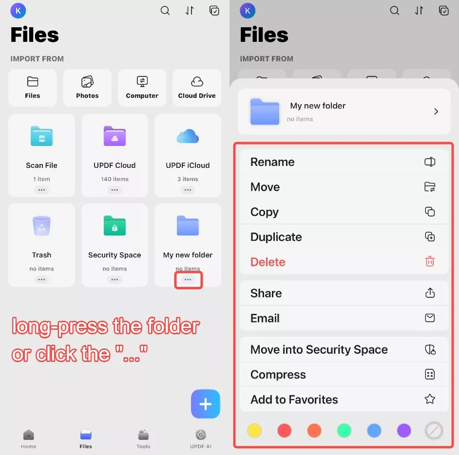 manage the folder