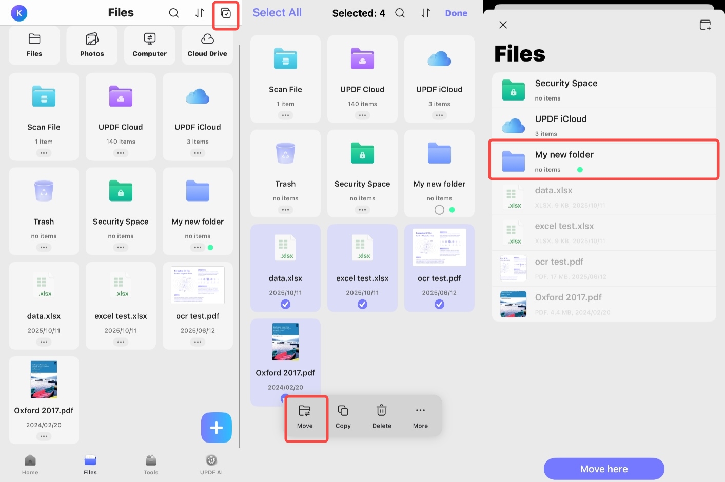 move files to new folder