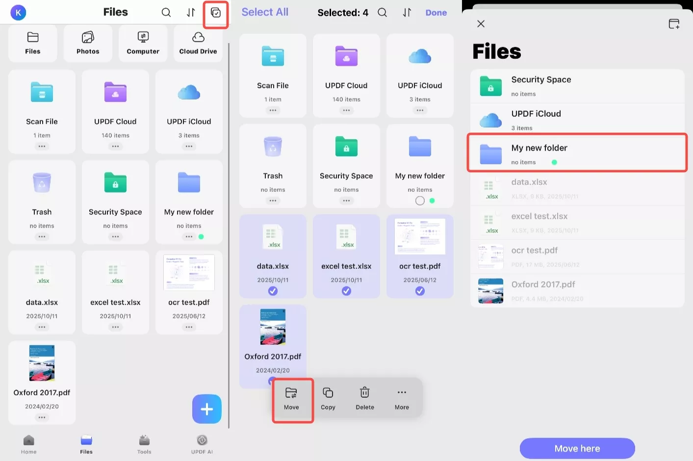 move files to new folder