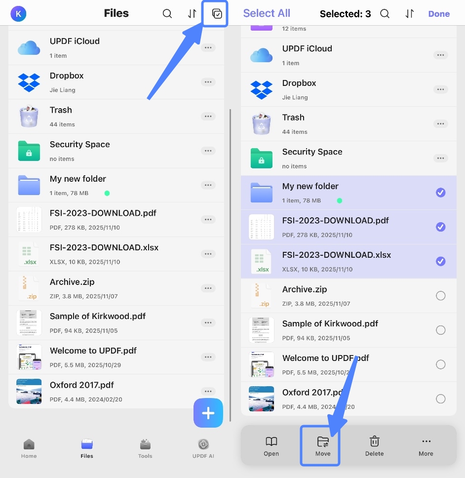 move the files