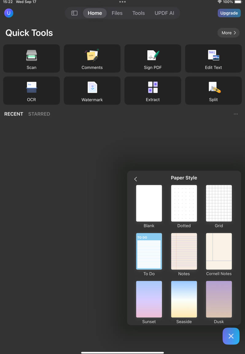paper background for ipad in updf 