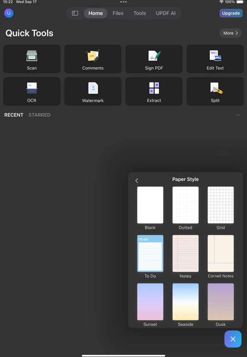 paper background for ipad in updf 