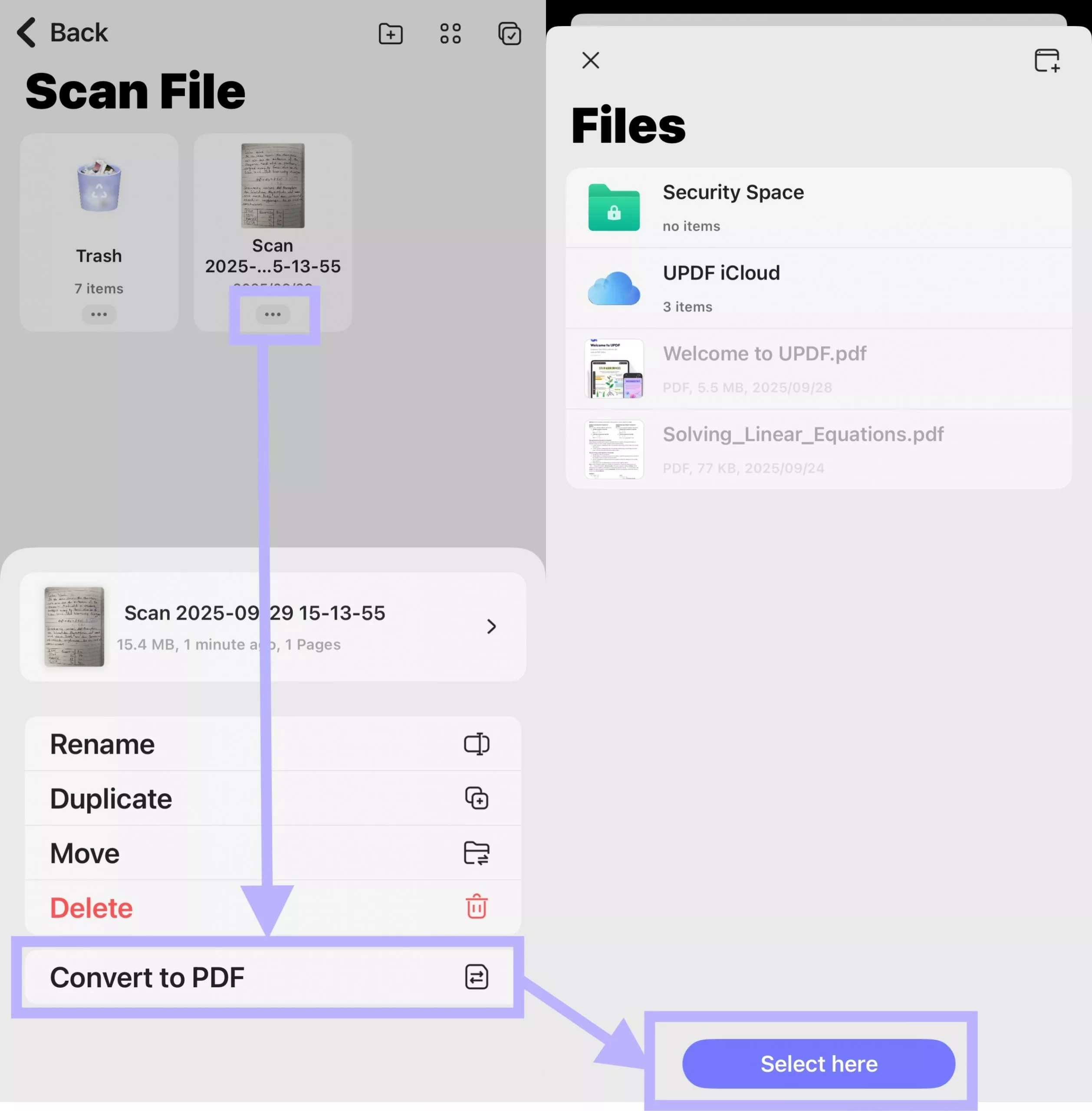 scan document convert to pdf
