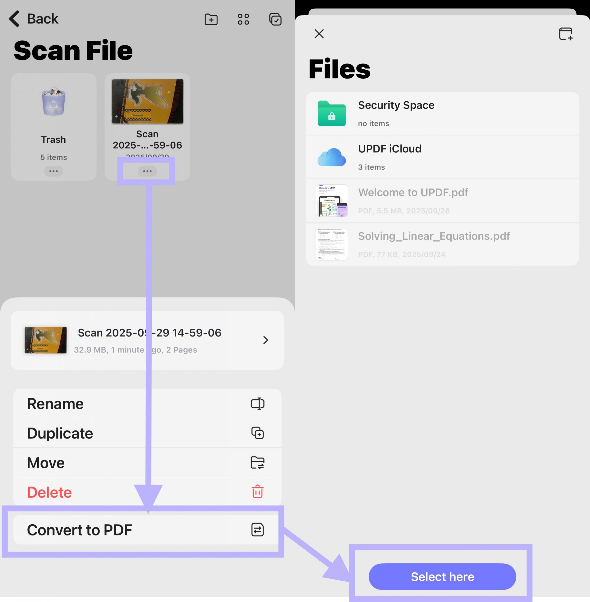 scan file convert to pdf