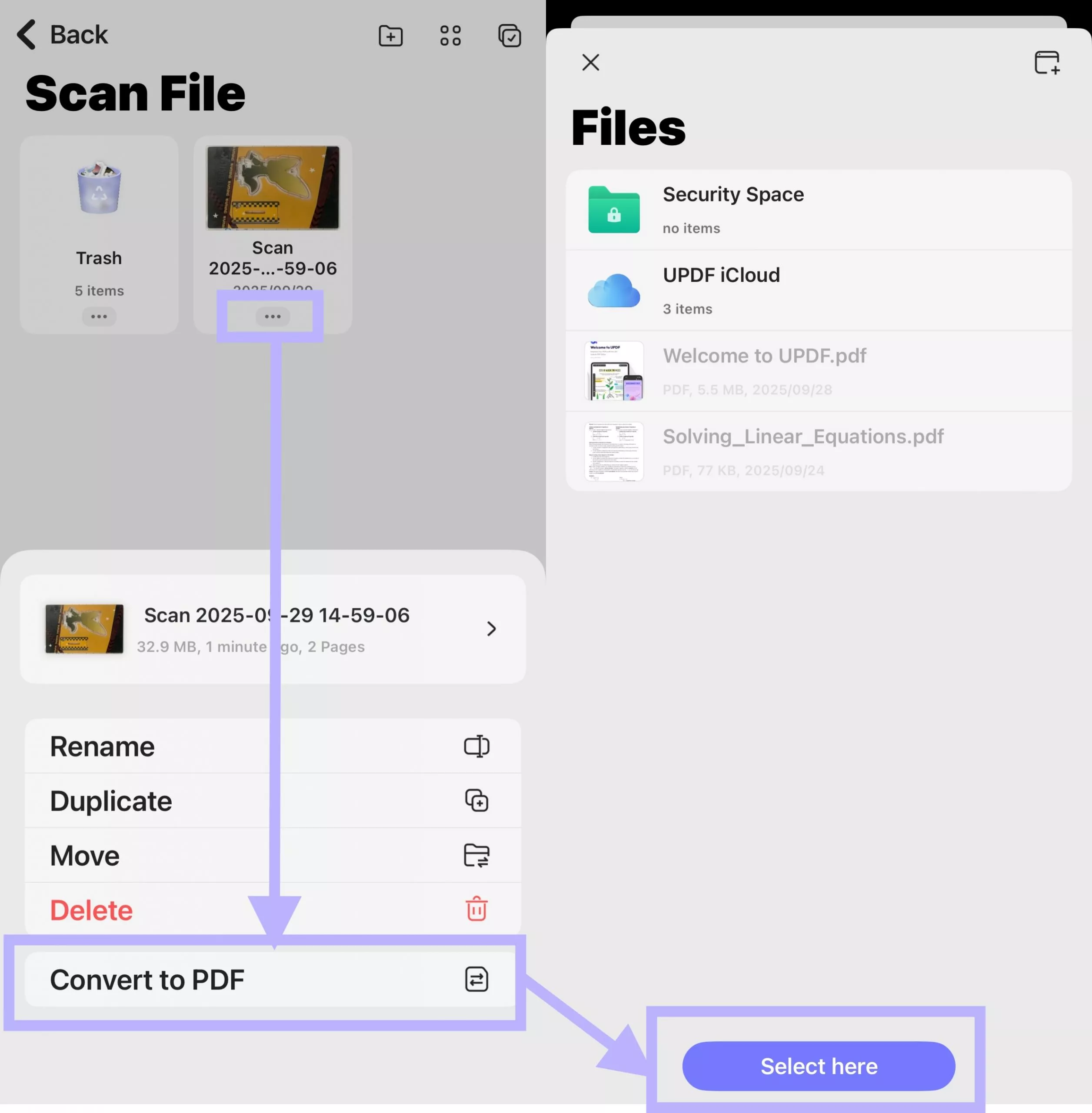 scan file convert to pdf