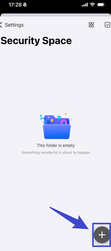 create folder on security space