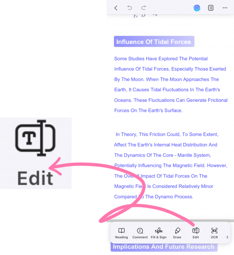 Edit Text in PDF with UPDF on iPhone and iPad | User Guide