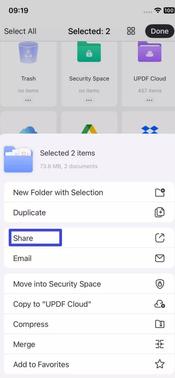 share converted pdf