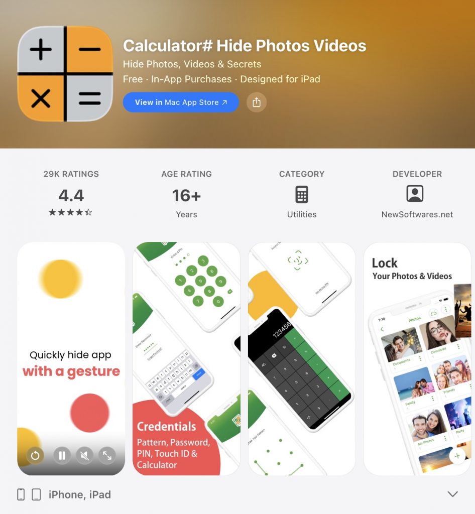 Calculator# Hide Photos Videos