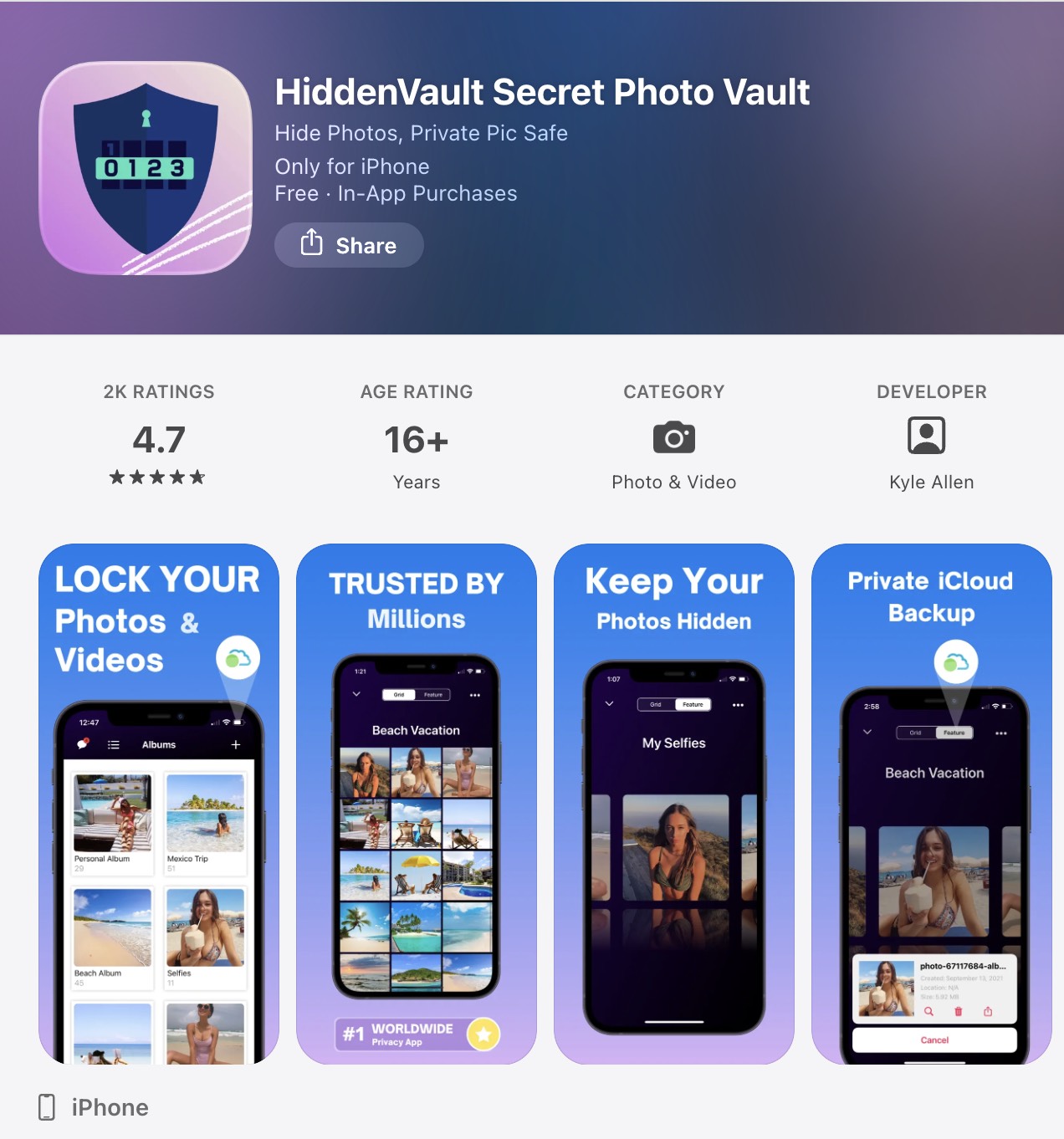 HiddenVault Secret Photo Album