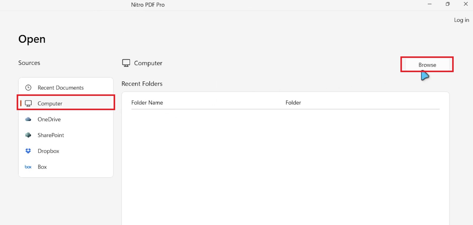 browse the pdf you want to convert with nitro pdf pro